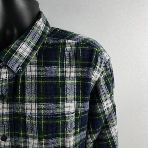 L.L.Bean traditional fit green plaid button down shirt flannel 228061 mens 2XL - Picture 3 of 8
